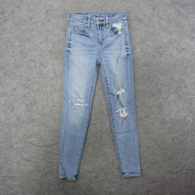 American Eagle Jeans Women's 2 Short Blue Light Wash Hi-Rise Jegging Jeans