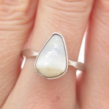 925 Sterling Silver Vintage Real Seashell Ring Size 8.25