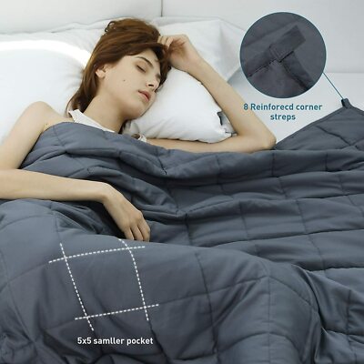 Aemicion 12lb Weighted Blanket Twin Size - Fleece Sherpa Plush, Dark Grey, 48x72 Inches, Machine Washable
