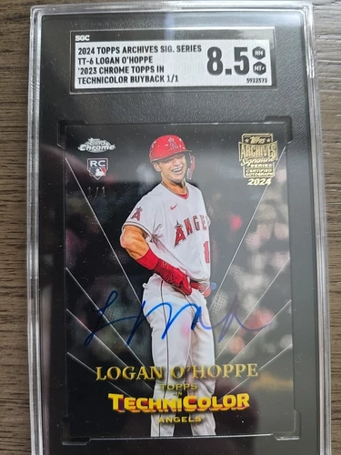 2024 topps archives signature True 1/1 Logan O'Hoppe On Card Auto RC SGC 8.5