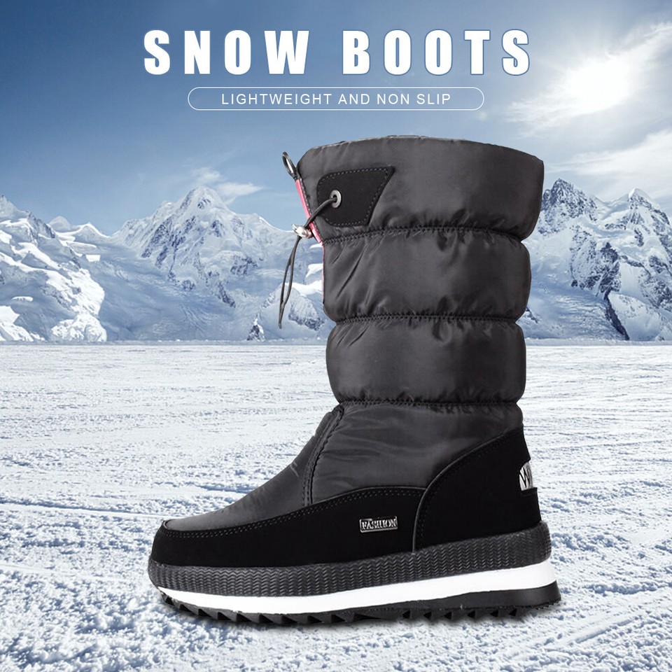 Women Flat Walking Shoes Waterproof Winter Snow Boots NonSlip Ladies