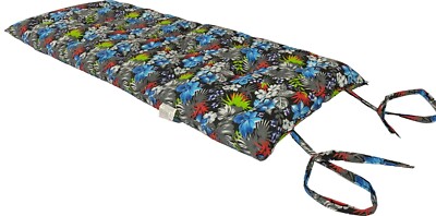 Japanese Floor Rolling Mattress, Cotton Shikifuton 3x30 x80 Blue Tropical Flower