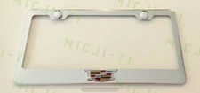 3D Cadillac Emblem Stainless Steel License Plate Frame Rust Free