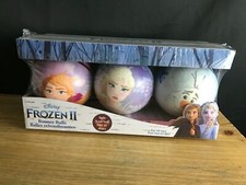 BRAND NEW DISNEY FROZEN II SET OF 3 BOUNCY BALLS ANNA ELSA OLAF SAFE SOFT TOYS