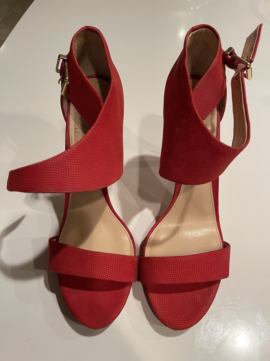 Vince Camuto Womens Sathina Red Heels Shoes