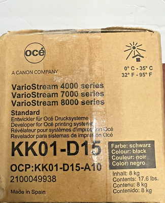 Oce Canon KK01-D15 Black Developer 2100049938 VarioStream 4000 7000 8000 Series