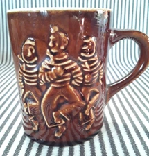 VTG HALL CHINA CO  3d SAILORS NAUTICAL DANCING RESTAURANT WARE COFFEE MUG CUP