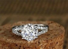 Lab-Created 3.30 Ct Round Cut White Diamond Wedding Ring 925 Sterling Silver