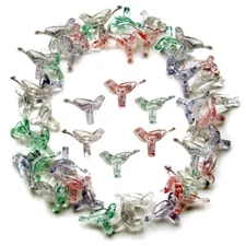 40 GLITTER DOVE LIGHT PEG BULBS (4 Colors) VINTAGE Ceramic Christmas Tree ~RARE~