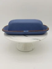 Dansk Mesa Sky Blue 1/4 Lb Covered Butter Dish Stonewear Portugal