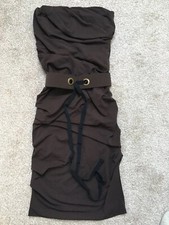 Mango Chocolate Brown Stretchy Sexy  Strapless Bandeau Dress