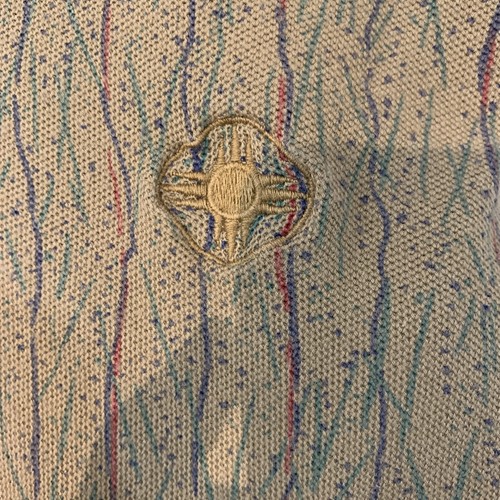 Maglione vintage Jansport grande 100% cotone manica lunga retrò con colletto multicolore - Foto 3 di 9