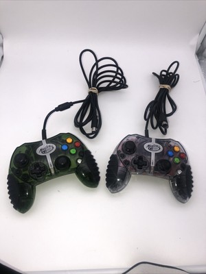 Mad Catz Original Xbox Controller Translucent S Type Wired Turbo  Pair Untested