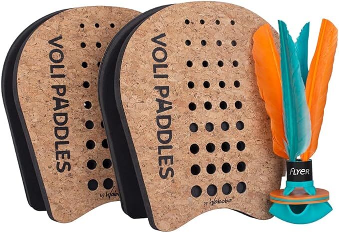 Waboba Air Voli Paddle Set 2 Giocatori Guanti Racchette Sughero Volano Tennis