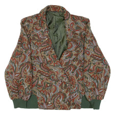 Elegance Womens Jacket Green Knit Paisley S