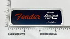 Fender Limited Edition Amplifier Badge Custom Made Aluminum