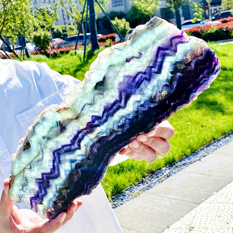 4.46LB Natural colored fluorite slice quartz crystal flake mineral