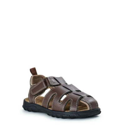Wonder Nation Boys Fisherman Sandals Brown Sz 5 Comfort Footbed Non Marking Sole