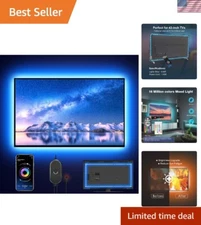 Smart 9.8ft RGB LED Strip Lights - Waterproof, Remote & App-Controlled for TVs