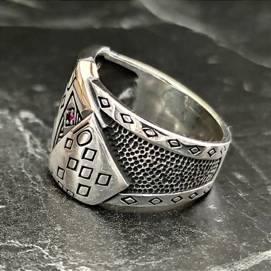 Anillo de plata esterlina para jugar al póquer, anillo de plata Black Jack, anillo de póquer Foto 4 de 4