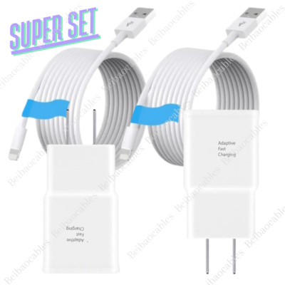 2Pack USB Plug Fast Charging Cube USB Cable For iPhone 14 13 12 11 8 7 6 XR XS X
