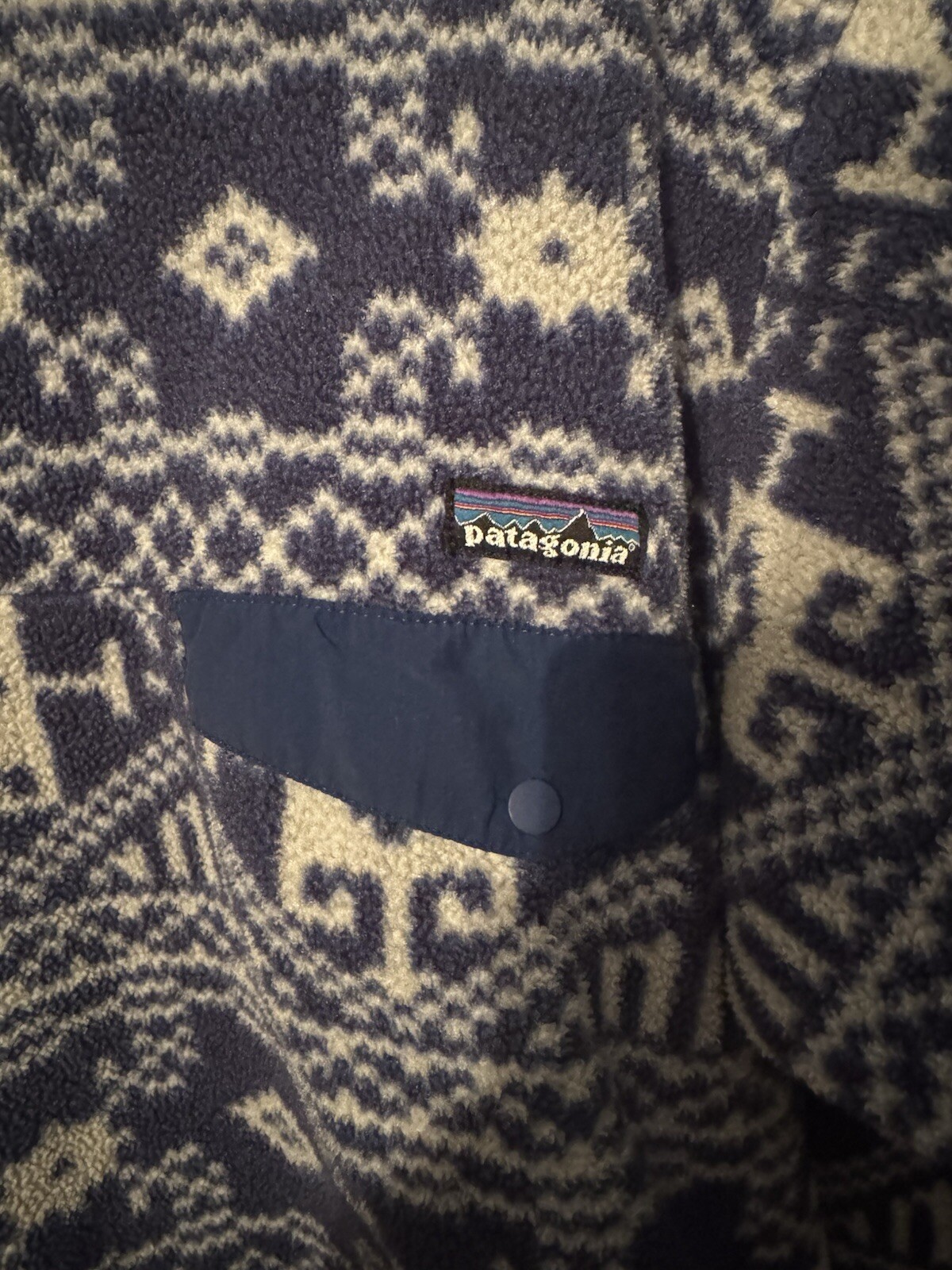 Rare VTG Patagonia Snap-T Pullover Fleece Synchilla Fair Isle L as Worn By Drake image 6