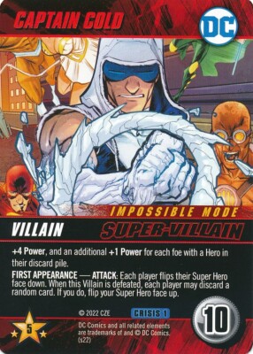CAPTAIN COLD DC Comics Deck Building Game card CRISIS 1