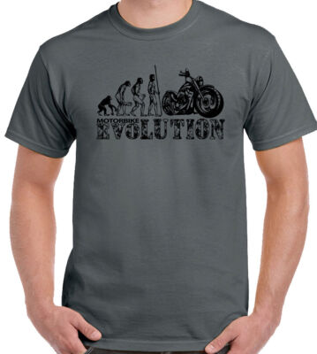 Motorrad Evolution T-Shirt Herren lustig Biker Motorrad Fahrrad 