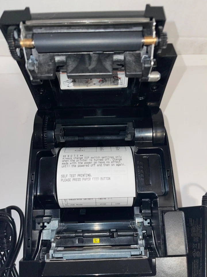 Impresora térmica de recibos Sam4S ELLIX 30S POS con fuente de alimentación PROBADA Foto 3 de 4