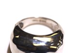 925 Sterling Silver White Hammered Hollow Dome Ring 7.7g Size 7 — photo 3