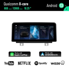 10.25" Android 13 Screen Apple CarPlay For BMW 1 2 3 4 Series F20 F22 F30 F34