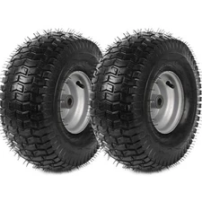 (2-Pack) Tire and Wheel Assembly, Replacement Pneumatic Front Lawn Mower Tires