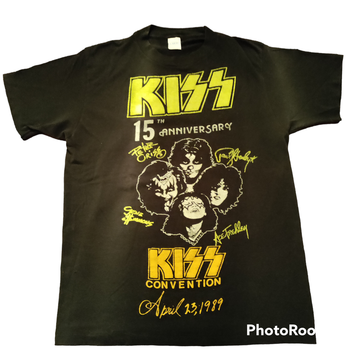 KISS T-Shirt Convention 4/23/89 -15th Anniversary Large Black