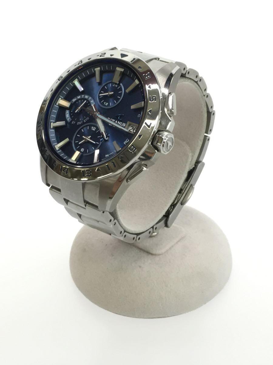 CASIO OCW-T3000-2AJF OCEANUS Solar Analog Stainless Navy Silver Mens Watch U0602