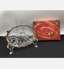 Home Beautiful Christmas Bowl Glass, Candy Dish, Trinket Tray, Jewelry Holder 