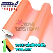 12"X300" Matte Glitter Orange Tint Headlight Taillight Fog Light Vinyl Sticker