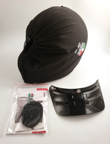 AGV X101 FULL MOTORCYCLE HELMET SIZE L MATTE BLACK DARK GREY - NEW VINTAGE STYLE - Picture 9 of 9