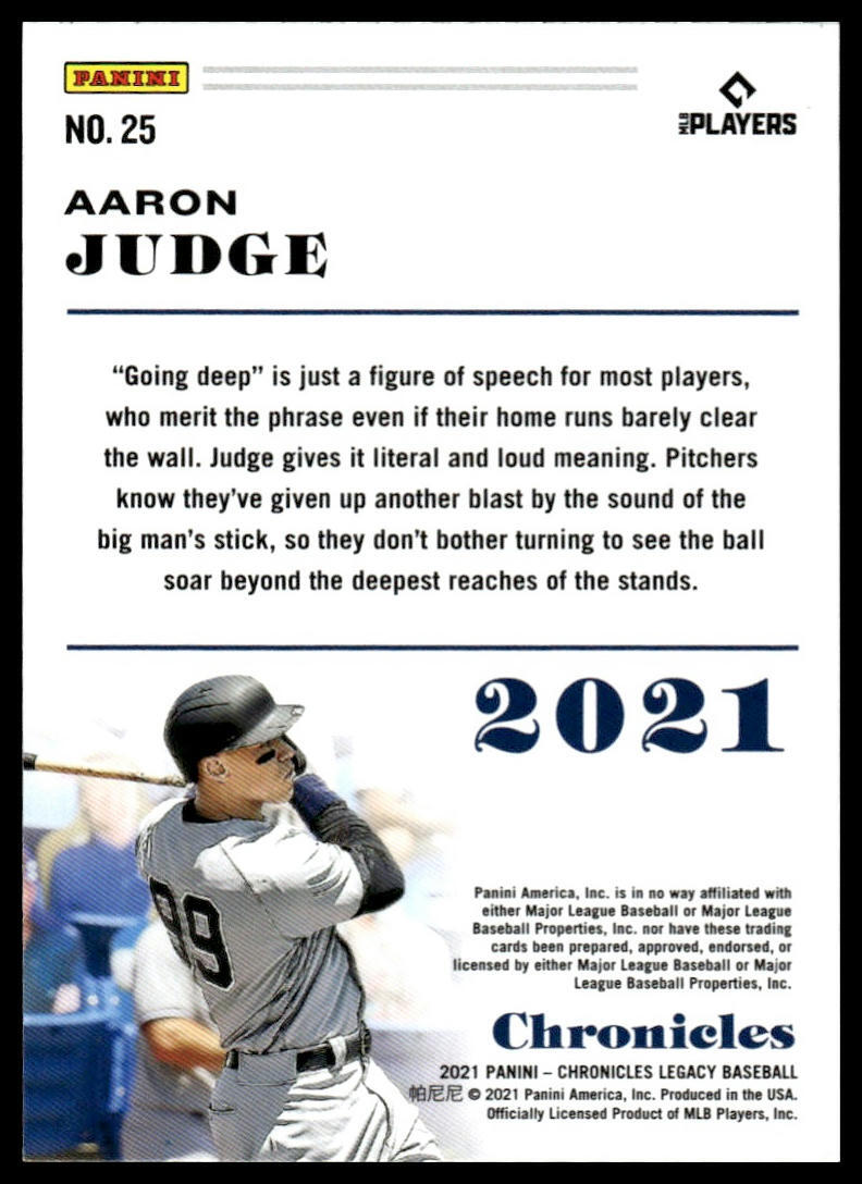 2021 Panini Chronicles #25 Aaron Judge Chronicles | eBay