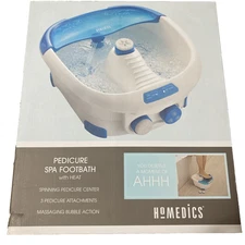 HoMedics Pedicure Spa Footbath with Heat Massaging Bubble Action NIB