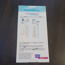 WEIGHT WATCHERS TURN AROUND POINTS FINDER SLIDE CARD WW CALCULATOR SLIDER (lvs)