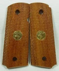 New, Wood Checkered Grips for Colt 1911 Compact, Officer