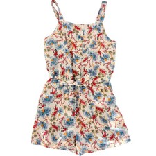 Old Navy Girls Floral Print Linen Belted Romper Size M 8