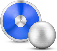 2 Pcs Throwing Discus and Iron Shot Put Ball Set Track and Field Training Equipm