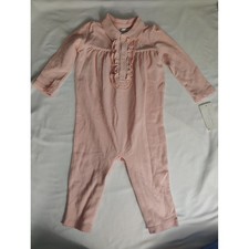 Ralph Lauren Baby Girls Pink Ruffle Polo Romper Long Sleeve 9M NWT 300113596679