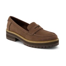 Women's TOMS Cara Lug Sole Loafers Dark Brown Leather