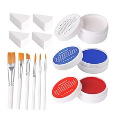 Red White Blue Face Body Paint Set,4th of July White Blue Red Face Paint Kit