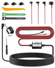 Dash Cam Hardwire Kit USB C 4m 12V 24V To 5V 2.5A Low Voltage 3 Fuses 4 Adaptors