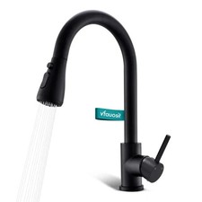 Matte Black Kitchen Faucet Pull Down Sprayer Single Handle Vfauosit New Open Box