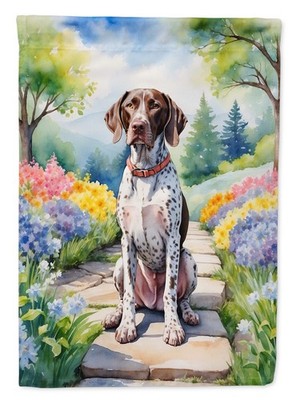 Caroline's Treasures German Shorthaired Pointer Spring Path Garden Flag