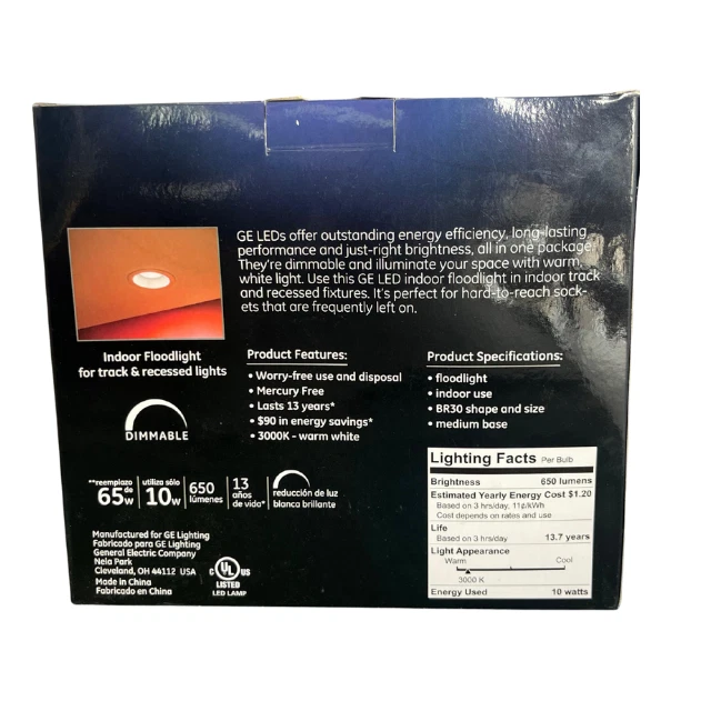 GE 2-Pack LED DIMMABLE Warm White Indoor Floodlight LEDBR30 Brand New Unopened - Image 2 of 4